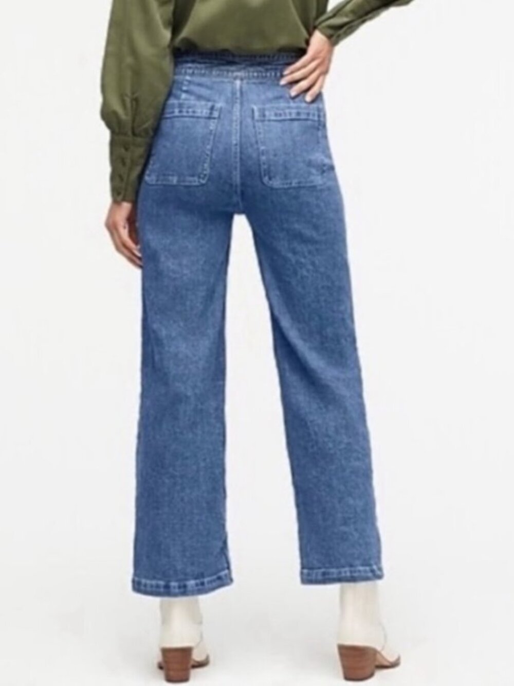 Point Sur High Rise Wide Leg Eco Jean in Bright Ocean Wash Nautical Women's 25 - Picture 4 of 9